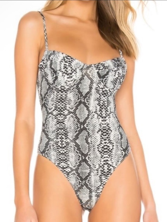 superdown Tops - Superdown Sara Underwire Snake Print Bodysuit Sz S NWT